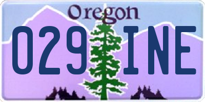 OR license plate 029INE