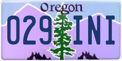 OR license plate 029INI