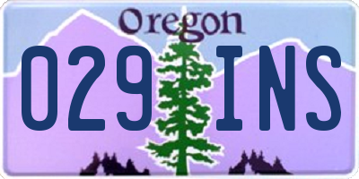 OR license plate 029INS