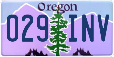 OR license plate 029INV