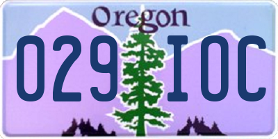 OR license plate 029IOC