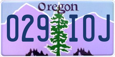 OR license plate 029IOJ