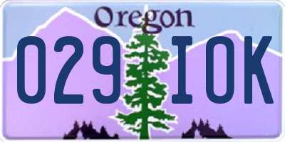 OR license plate 029IOK