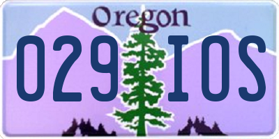 OR license plate 029IOS