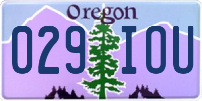 OR license plate 029IOU