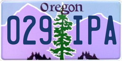 OR license plate 029IPA