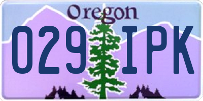 OR license plate 029IPK