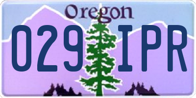 OR license plate 029IPR