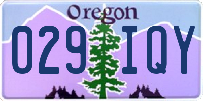 OR license plate 029IQY