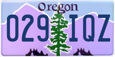 OR license plate 029IQZ