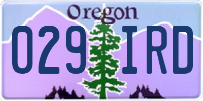 OR license plate 029IRD