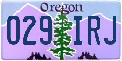 OR license plate 029IRJ