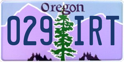 OR license plate 029IRT