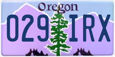 OR license plate 029IRX