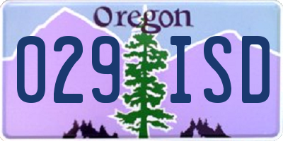 OR license plate 029ISD