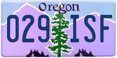 OR license plate 029ISF