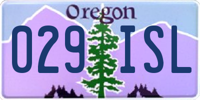 OR license plate 029ISL