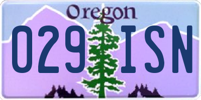 OR license plate 029ISN
