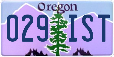 OR license plate 029IST