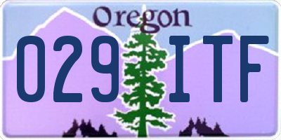 OR license plate 029ITF