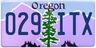 OR license plate 029ITX