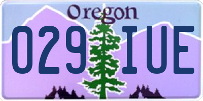 OR license plate 029IUE