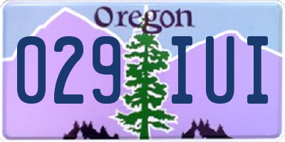 OR license plate 029IUI