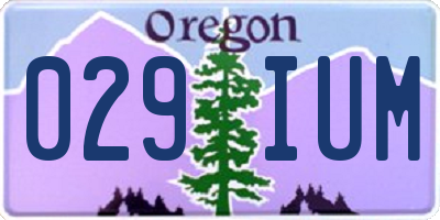 OR license plate 029IUM