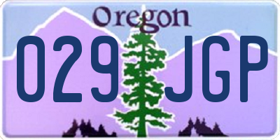 OR license plate 029JGP