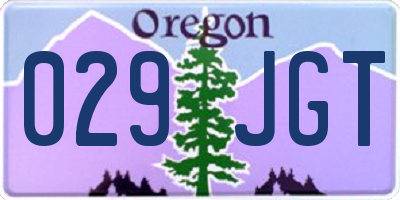 OR license plate 029JGT