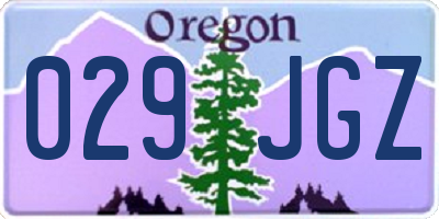 OR license plate 029JGZ