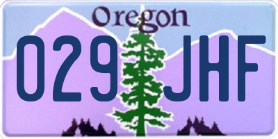 OR license plate 029JHF