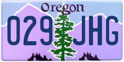 OR license plate 029JHG