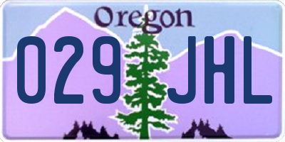OR license plate 029JHL