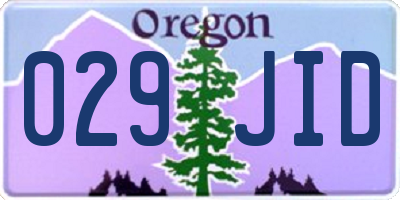 OR license plate 029JID