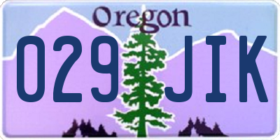 OR license plate 029JIK