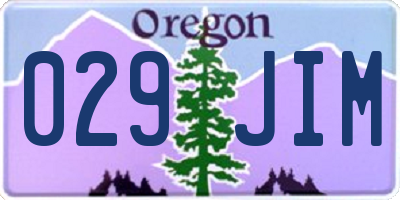 OR license plate 029JIM