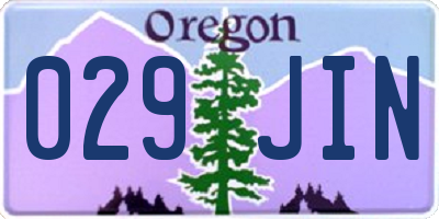 OR license plate 029JIN