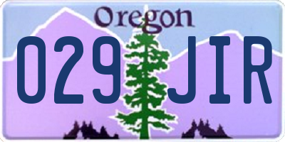OR license plate 029JIR