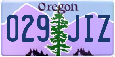 OR license plate 029JIZ