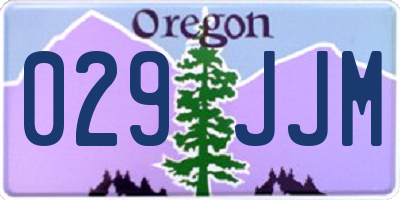 OR license plate 029JJM