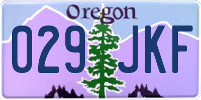 OR license plate 029JKF