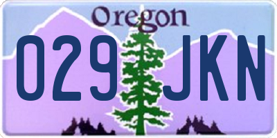 OR license plate 029JKN