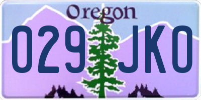 OR license plate 029JKO