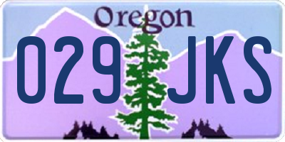 OR license plate 029JKS