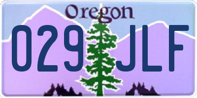 OR license plate 029JLF