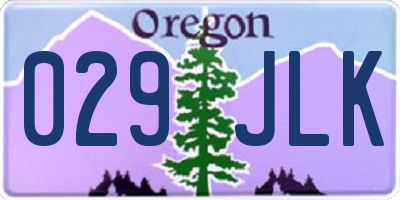 OR license plate 029JLK