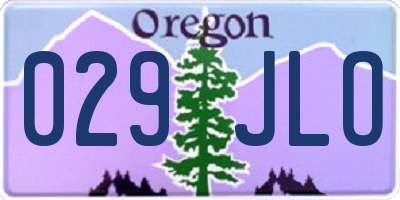 OR license plate 029JLO