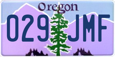 OR license plate 029JMF
