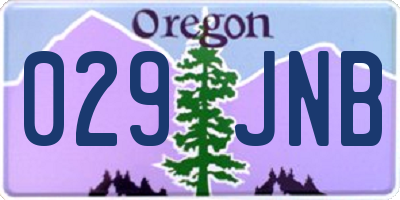 OR license plate 029JNB